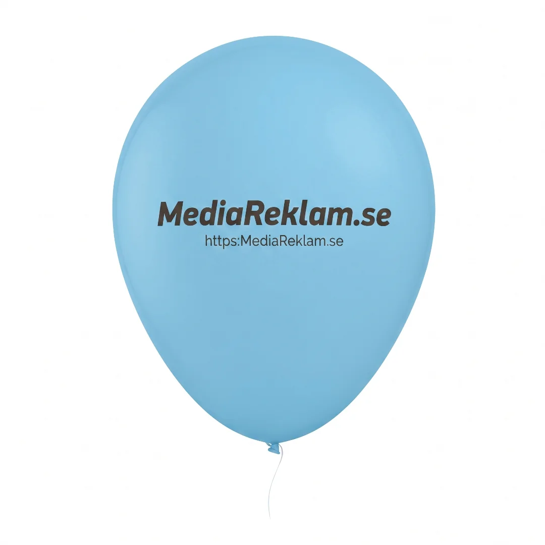 Blå reklamballong med MediaReklam.se-logo och webbadress