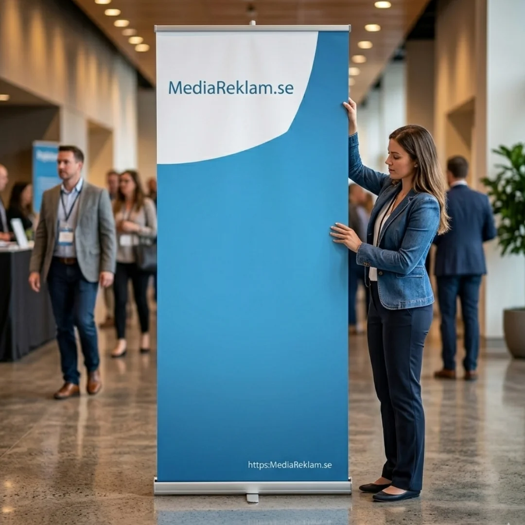 Rollup med eget tryck och rollup xl från MediaReklam.se i Stockholm