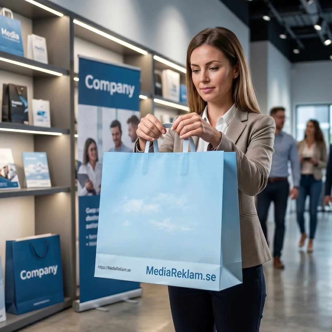 Miljövänliga papperskassar med eget tryck för butik - MediaReklam.se / Stockholm / +46700306606