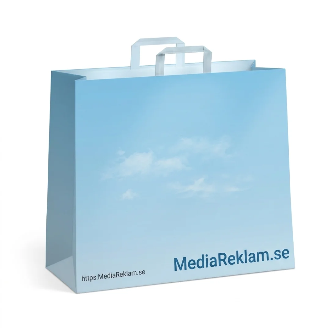 Miljövänliga papperskassar med eget tryck för butik - MediaReklam.se / Stockholm / +46700306606